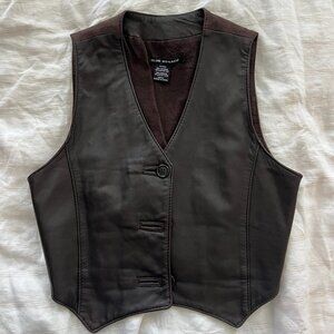 Vintage Club Monaco brown leather vest